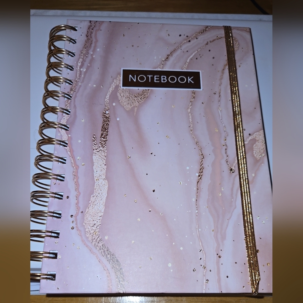 Pink and Gold Spiral Notebook